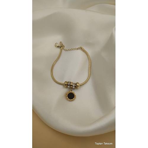 Zirkon Tal Siyah Bvlgari Charml elik Bileklik