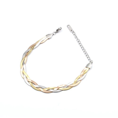 �rg�l� �talyan Yass� Gold-Rose-G�m�� �elik Bileklik