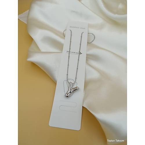 Balon Y Harfli �elik Zincir Kolye