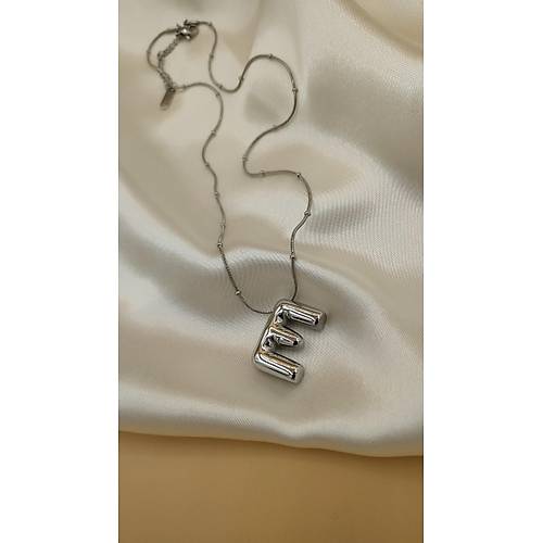 Balon E Harfli elik Zincir Kolye