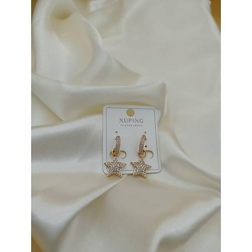 Zirkon Ta�l� Y�ld�z Model Xuping Vip Halka K�pe