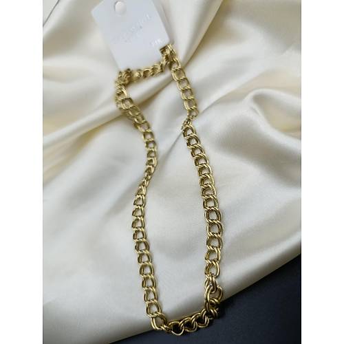 �ift Halka �elik Zincir Kolye-14K-316L