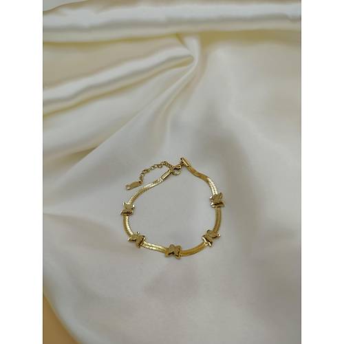 Kelebekli �elik �talyan Yass� Bileklik