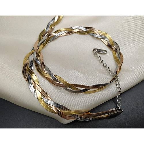 �talyan Yass� Gold-Rose-G�m�� �rg�l� �elik Kolye