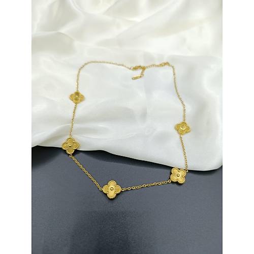 Gold Model Van Cleef Yonca elik Kolye