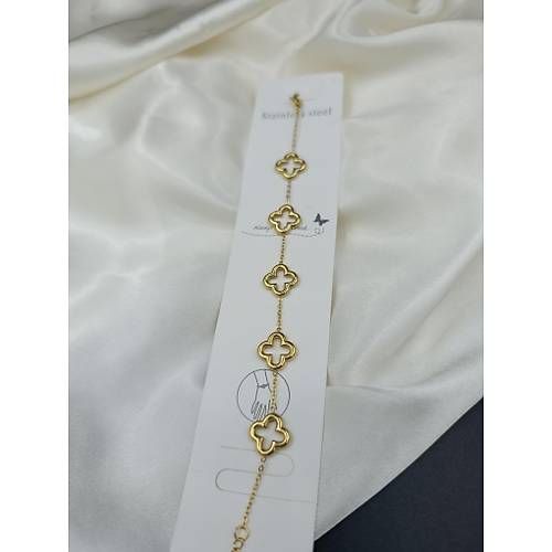 Gold Yonca Fig�rl� Van Cleef �elik Bileklik