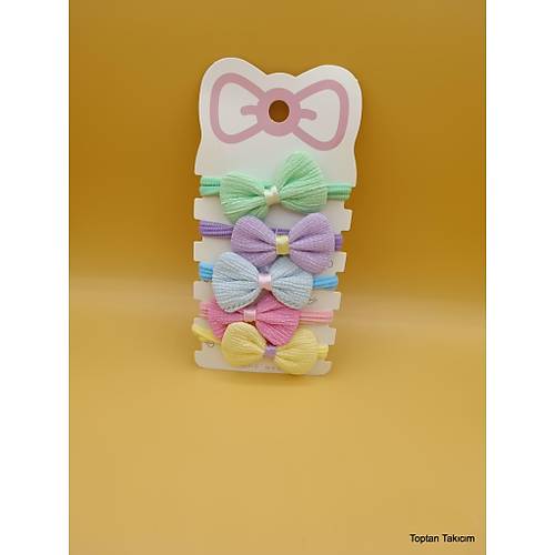 5 Renk Kurdele Fiyonk Model Lastik Toka Seti