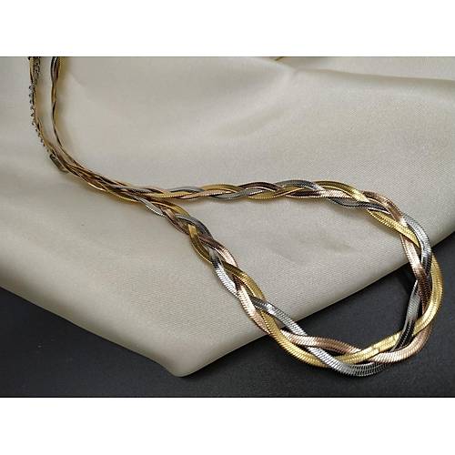 �talyan Yass� Gold-Rose-G�m�� �rg�l� �elik Kolye