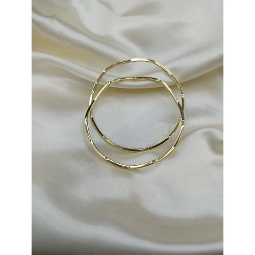 2'li �elik Zikzak Ajda Bilezik - 6.5 cm