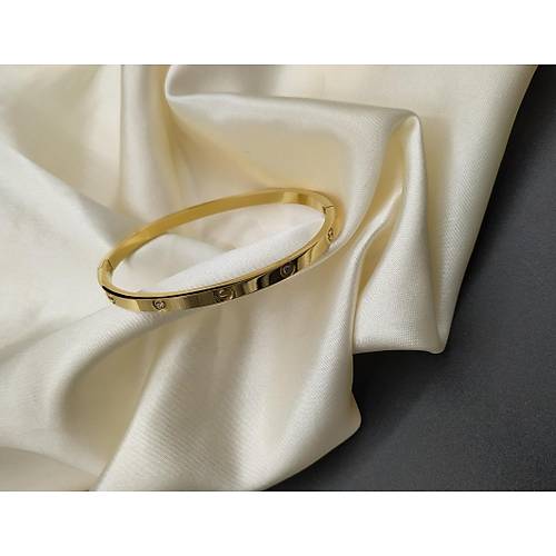 �elik Cartier Ta�l� Gold Bileklik - �nce Model