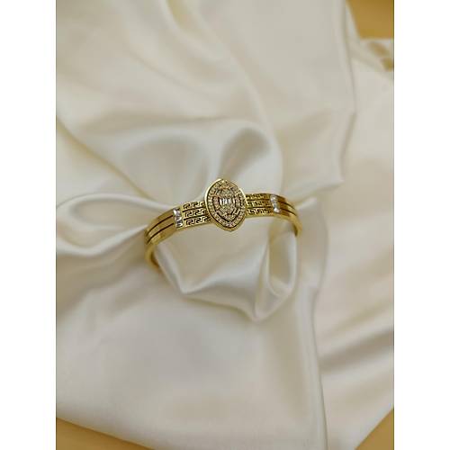 Zirkon Ta�l� Desenli Sultan Model �elik Kelep�e Bileklik