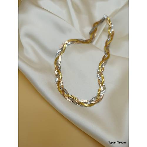 �talyan Yass� Gold-Rose-G�m�� �rg�l� �elik Kolye