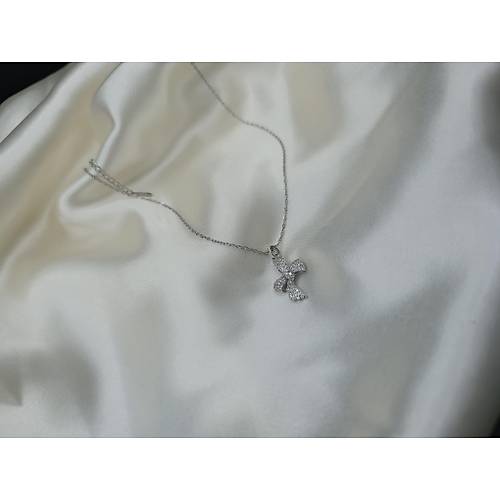 Kristal Zirkon Ta�l� Fiyonk �elik Kolye