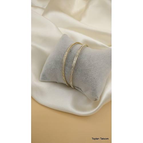 Zirkon Tal elik 2'li Ajda Bilezik/6.0 cm