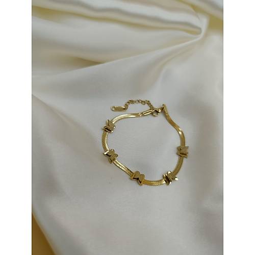 Kelebekli �elik �talyan Yass� Bileklik