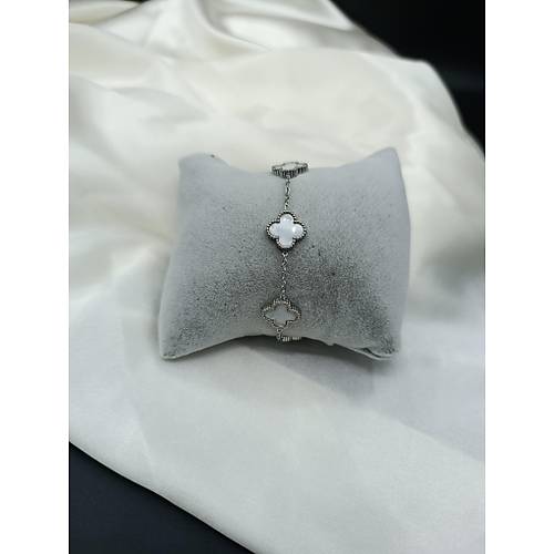 Silver - Sedef Model Van Cleef elik Bileklik