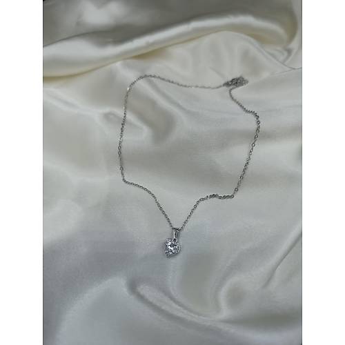 Zirkon Ta�l� Rapunzel Model �elik Kolye