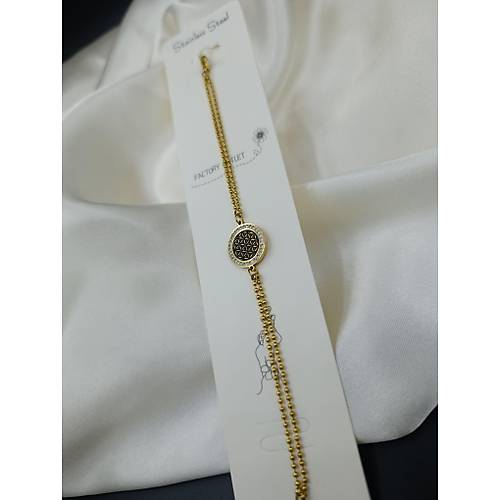 Zirkon Ta�l� Ya�am �i�e�i Model �elik Zincir Bileklik