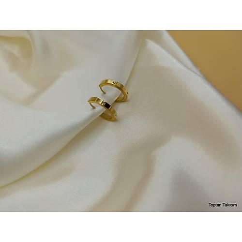 Zirkon Ta�l� �elik Cartier Halka K�pe-2