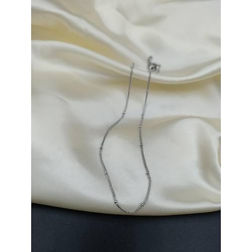 Dorika Top�uklu �elik Has�r Zincir Kolye - 45 cm