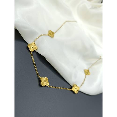 Gold Model Van Cleef Yonca elik Kolye