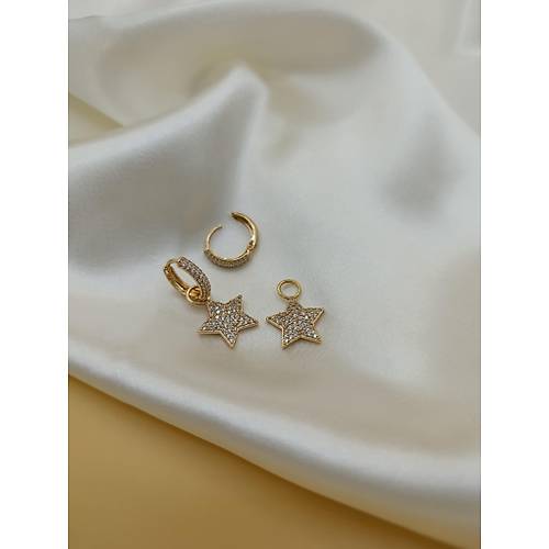 Zirkon Ta�l� Y�ld�z Model Xuping Vip Halka K�pe