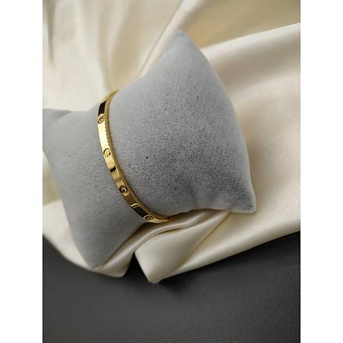 �elik Cartier Ta�l� Gold Bileklik - �nce Model