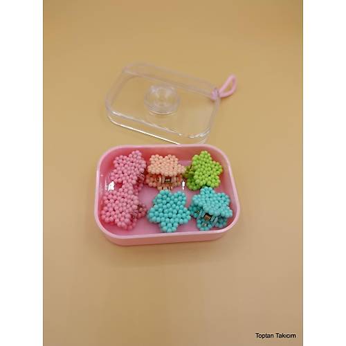 6'l� Kar���k Renk �i�ek Fig�rl� Trend Mandal Toka