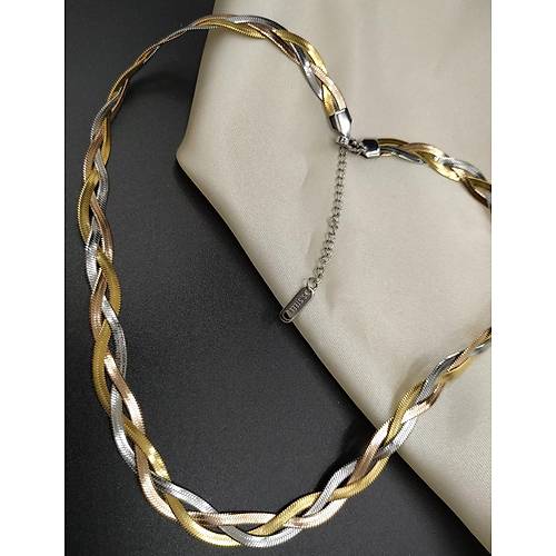 �talyan Yass� Gold-Rose-G�m�� �rg�l� �elik Kolye