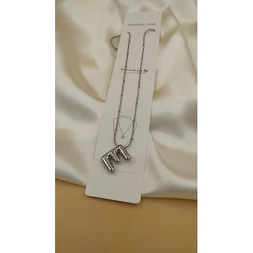 Balon E Harfli elik Zincir Kolye