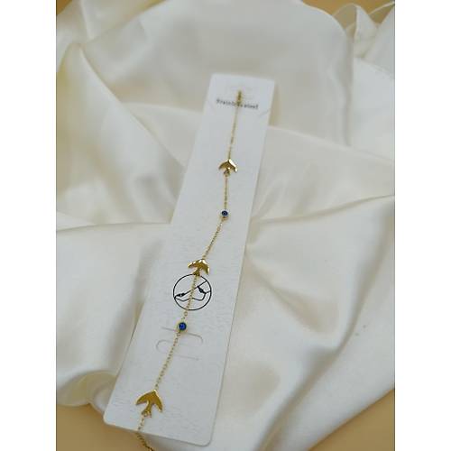 Mavi Boncuklu K�rlang�� Fig�rl� �elik Halhal