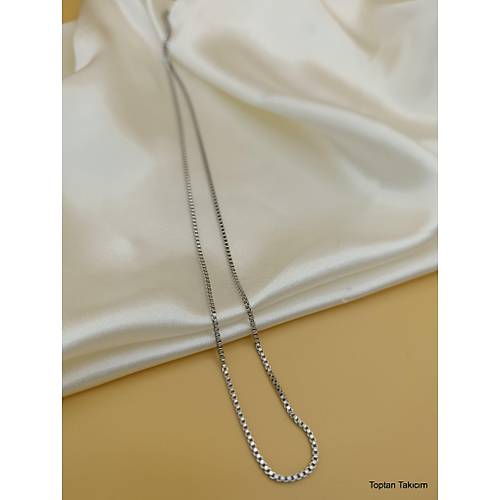 �� ��e Kare Ge�meli �elik Zincir Kolye 60 cm