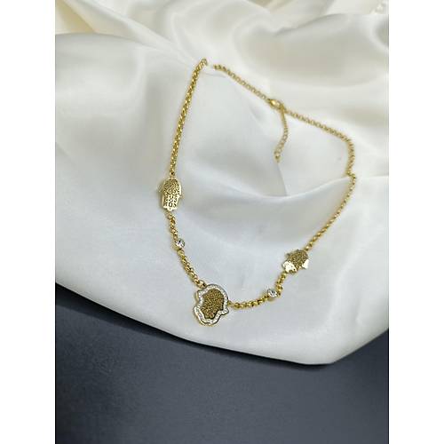 Zirkon Tal Fatma Ana Eli elik Kolye