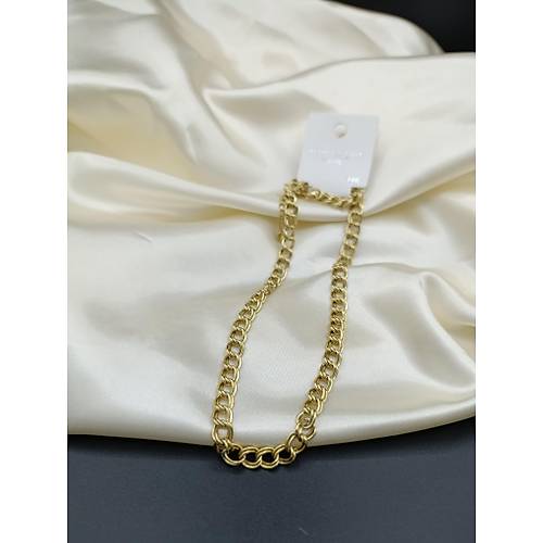 �ift Halka �elik Zincir Kolye-14K-316L