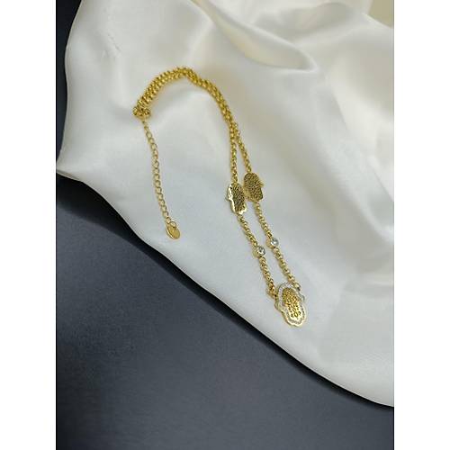 Zirkon Tal Fatma Ana Eli elik Kolye