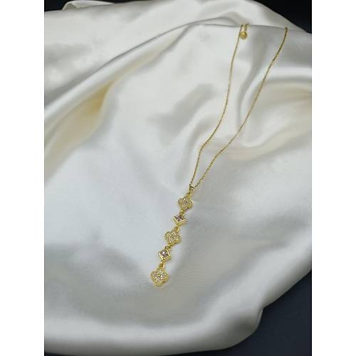 Zirkon Ta�l� Yonca Sallant�l� Y Model �elik Kolye