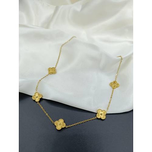 Gold Model Van Cleef Yonca elik Kolye