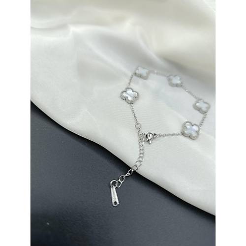 Silver - Sedef Model Van Cleef elik Bileklik