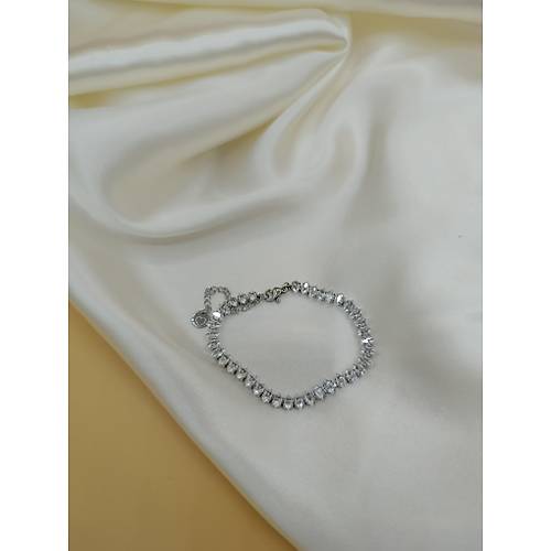 Zirkon Ta�l� Mekik Model �elik Su Yolu Bileklik