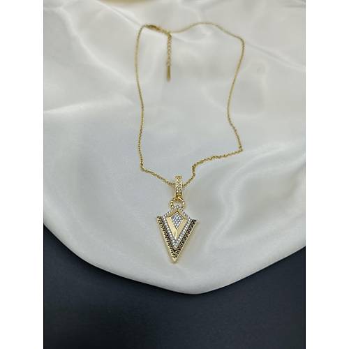 Zirkon Ta�l� Viktoria Model V Tasar�m �elik Kolye