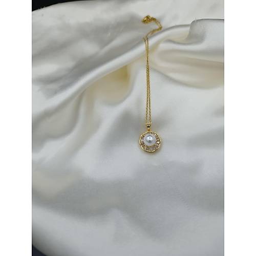 Zirkon Ta�l� G�ne� Model �ncili �elik Kolye