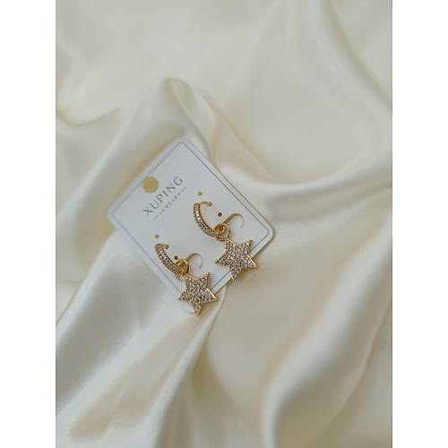 Zirkon Ta�l� Y�ld�z Model Xuping Vip Halka K�pe