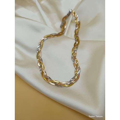 �talyan Yass� Gold-Rose-G�m�� �rg�l� �elik Kolye