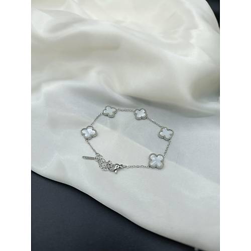 Silver - Sedef Model Van Cleef elik Bileklik