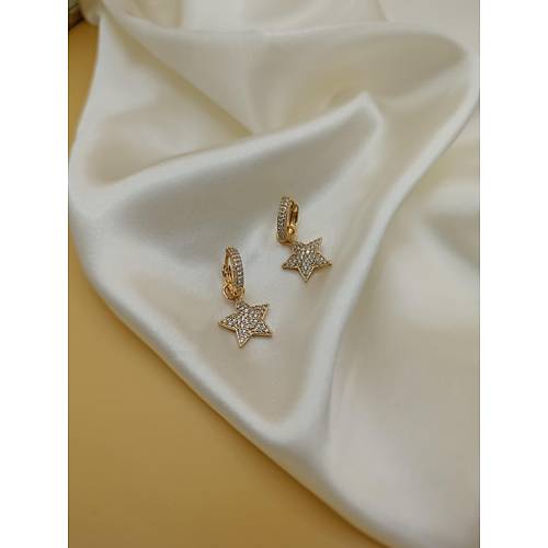 Zirkon Ta�l� Y�ld�z Model Xuping Vip Halka K�pe