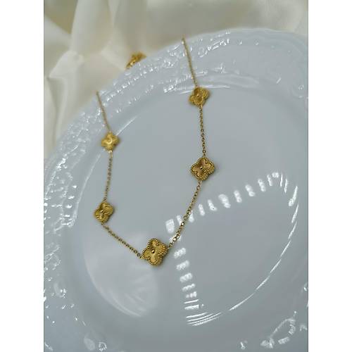 Gold Model Van Cleef Yonca elik Kolye