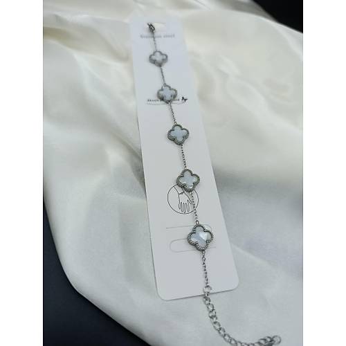 Silver - Sedef Model Van Cleef elik Bileklik