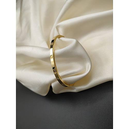 �elik Cartier Ta�l� Gold Bileklik - �nce Model