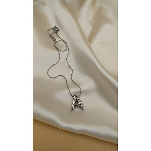 Balon A Harfli �elik Zincir Kolye