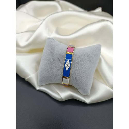 Renkli Mineli L�ks �elik Kelep�e Bileklik